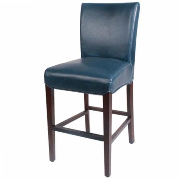 New Pacific Direct New Pacific Direct 268527B-V05 40 x 17.5 x 22.5 in. Milton Bonded Leather Counter Stool Wenge Legs; Vintage Blue 268527B-V05